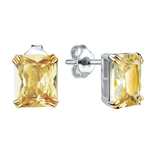 Серьги из серебра с фианитами