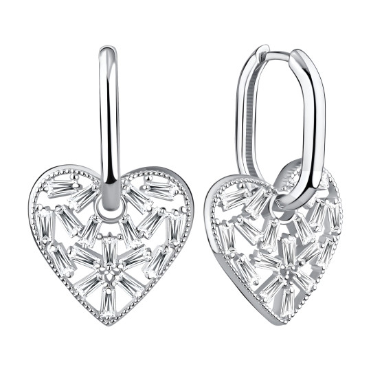 Серьги из серебра с фианитами