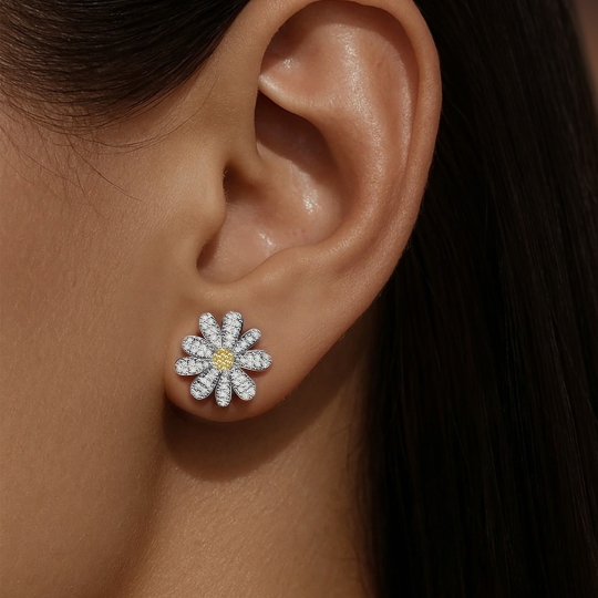 Серьги из серебра с фианитами