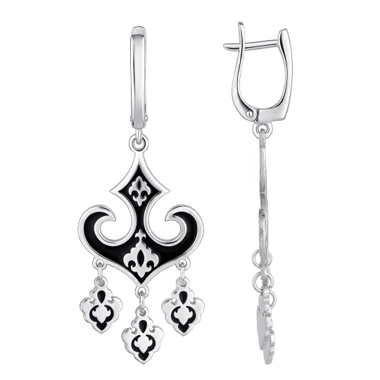 Серьги из серебра с фианитами