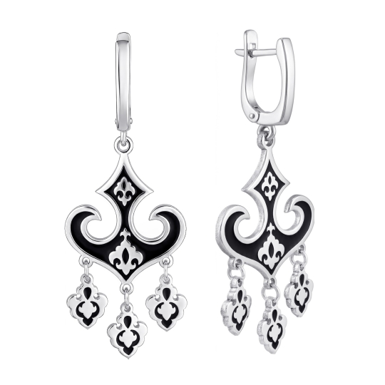 Серьги из серебра с фианитами