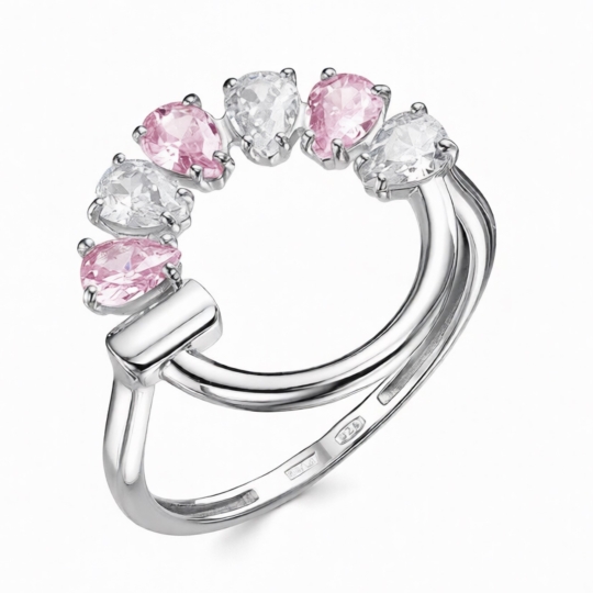 Серьги из серебра с фианитами
