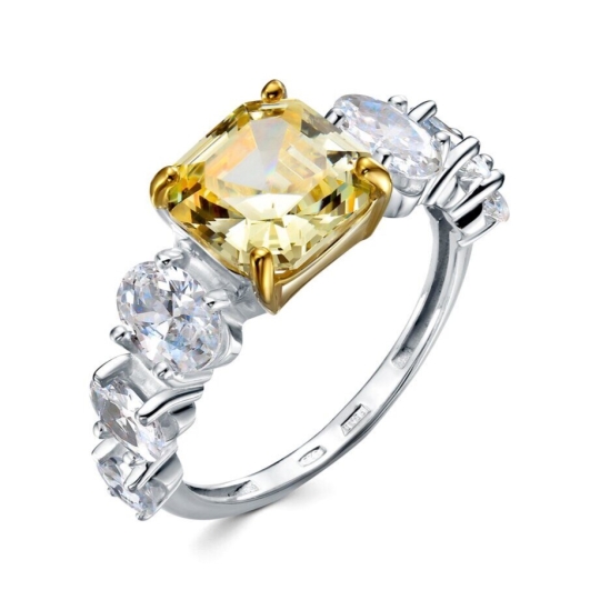 Серьги из серебра с фианитами