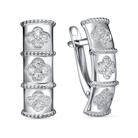 Серьги из серебра с миксом камней