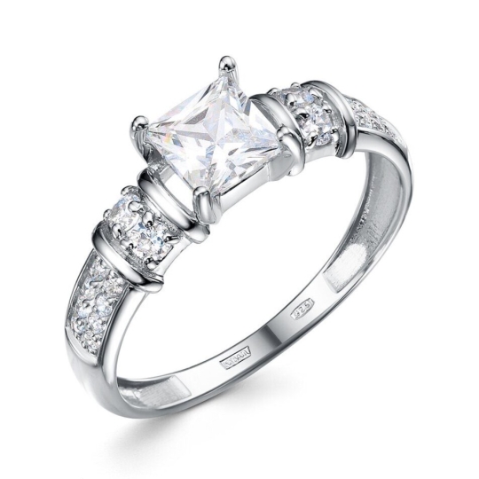 Серьги из серебра с фианитами