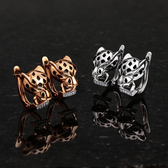 Серьги из серебра с гранатами