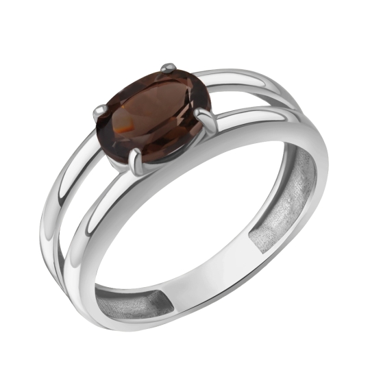 Серьги из серебра с раухтопазами