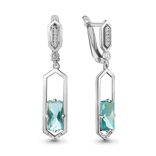 Серьги из серебра с ювелирными кристаллами