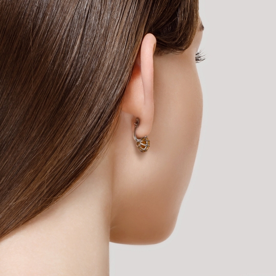 Серьги-эльфы из серебра с фианитами
