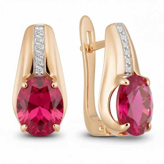 Серьги из золота с фианитами