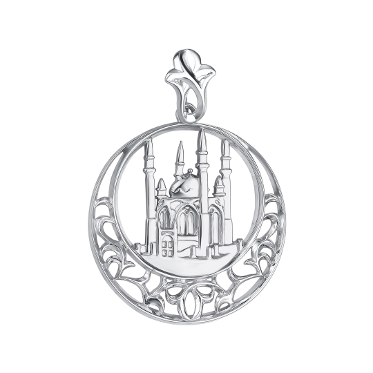Подвеска из серебра с фианитами "Знак зодиака Овен"