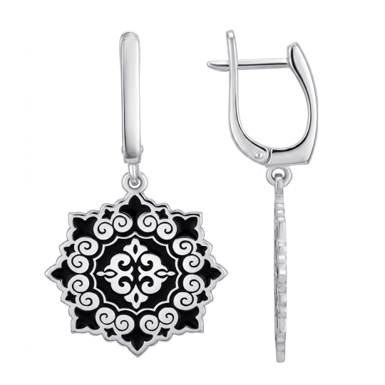 Серьги из серебра с фианитами