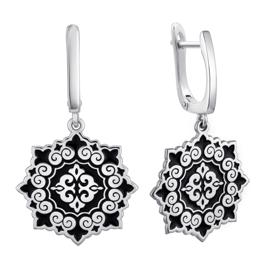 Серьги из серебра с фианитами