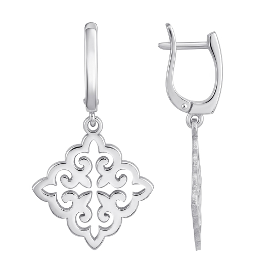 Серьги из серебра с фианитами