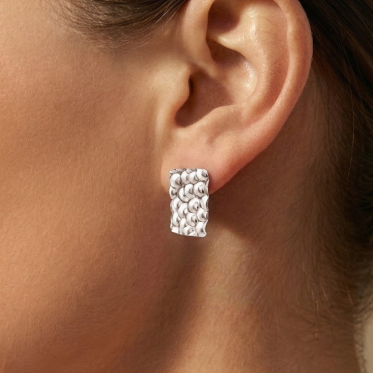Серьги из серебра с фианитами