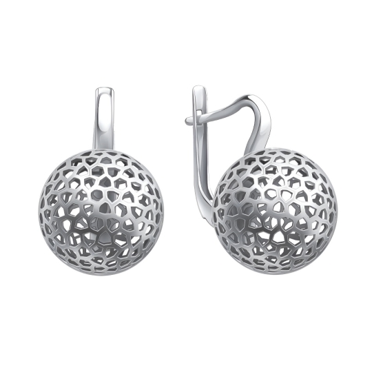Серьги из серебра с фианитами