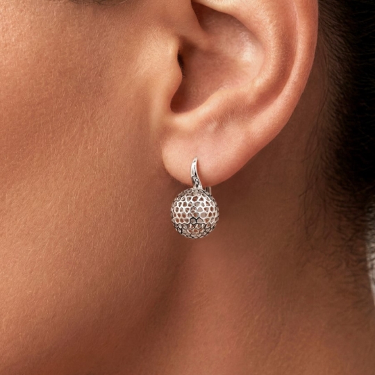 Серьги из серебра с фианитами