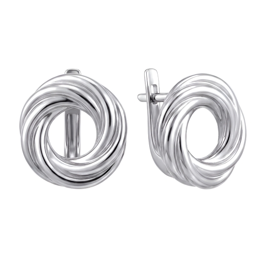 Серьги из серебра с фианитами