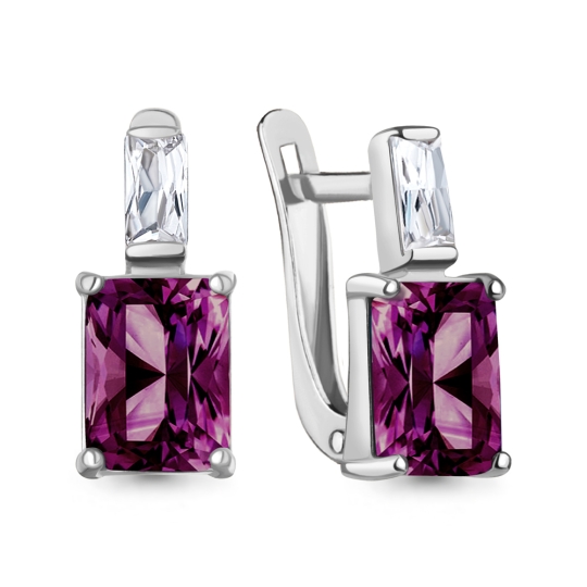 Серьги из серебра с хризолитами