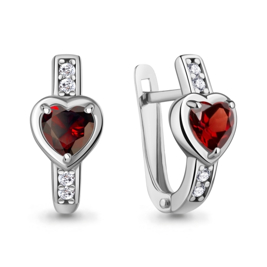 Серьги из серебра с фианитами