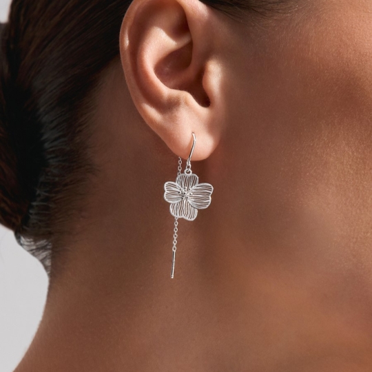 Серьги из серебра с фианитами