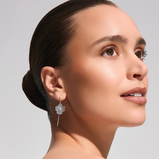 Серьги из серебра с фианитами