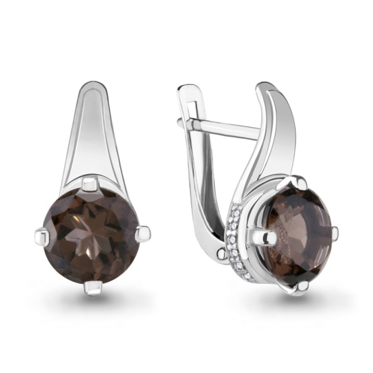 Серьги из серебра с фианитами
