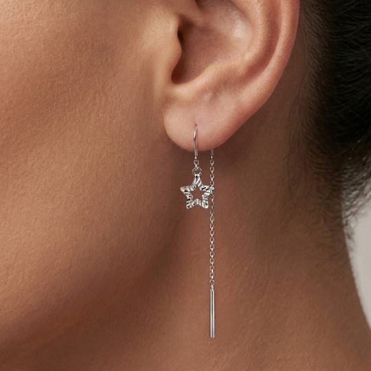 Серьги из серебра с раухтопазами 