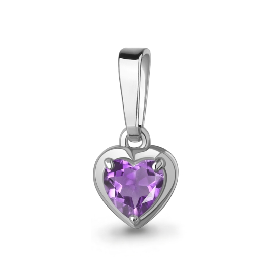 Серьги из серебра с аметистами и фианитами