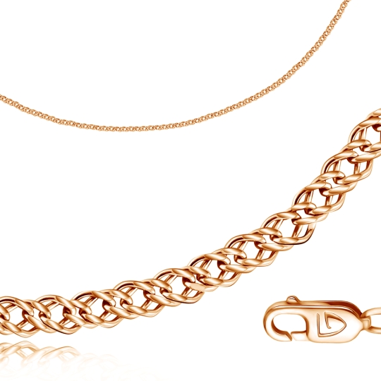 Цепь из золота плетения "Тройной ромб" 