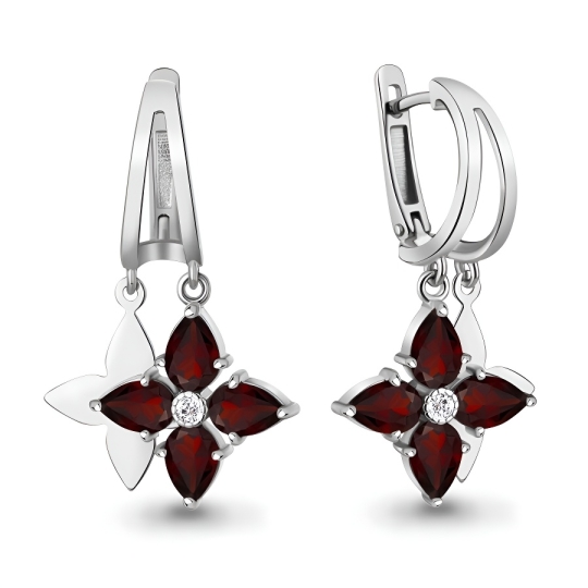 Серьги из серебра с агатами