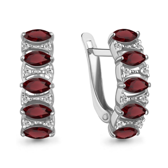 Серьги из серебра с ювелирными кристаллами