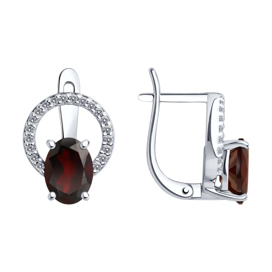 Серьги из серебра с фианитами