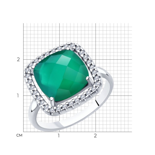 Серьги из серебра с агатами и фианитами