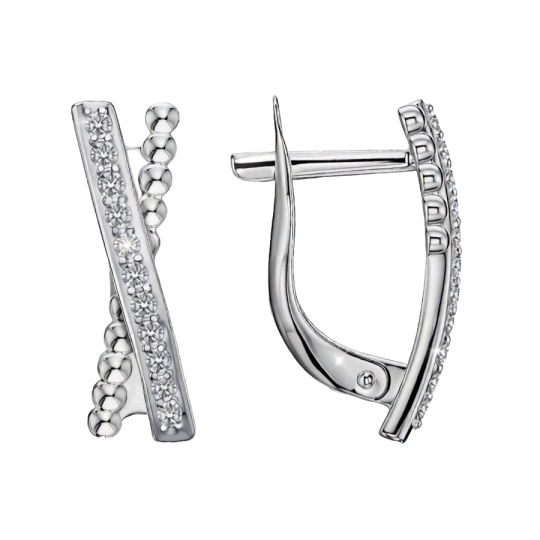 Серьги из серебра с фианитами
