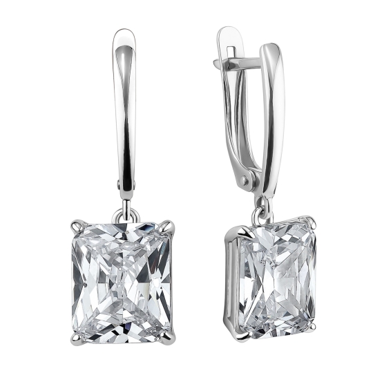 Серьги из серебра с ювелирными кристаллами