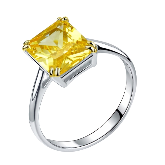 Кольцо из серебра с фианитами 