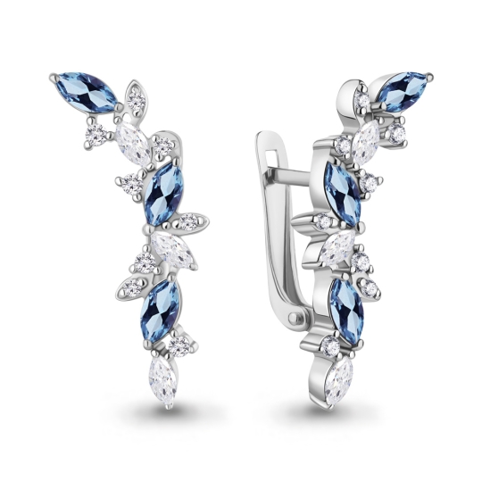 Серьги из серебра с ониксами