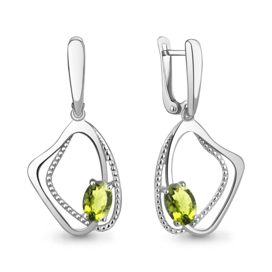 Серьги из серебра с фианитами