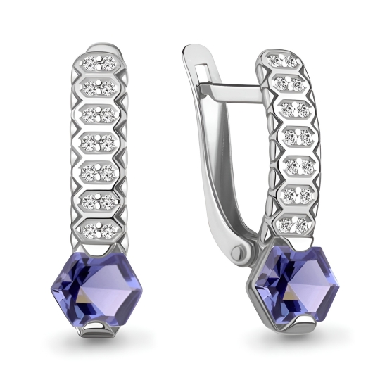 Серьги из серебра с янтарем