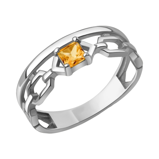 Серьги из серебра с цитринами