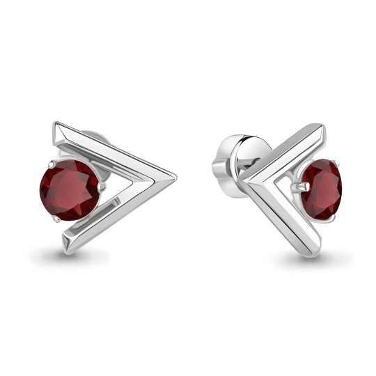 Серьги из серебра с сапфирами и фианитами