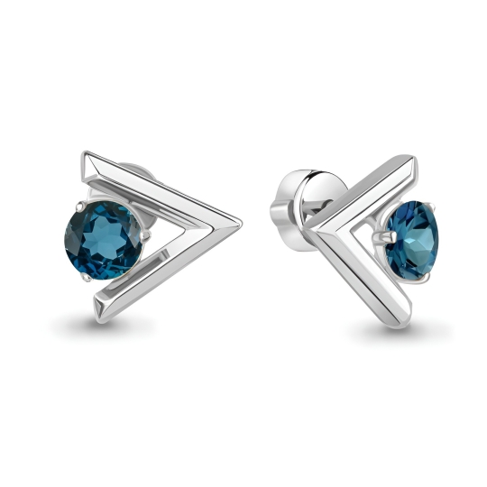 Серьги из серебра с гранатами