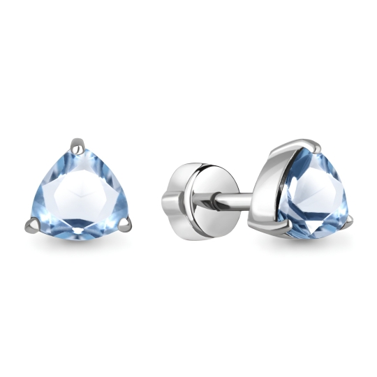 Серьги из серебра с агатами и фианитами