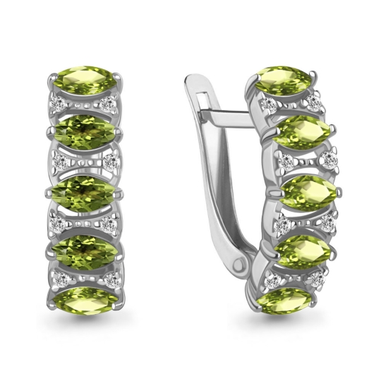 Серьги из серебра с фианитами