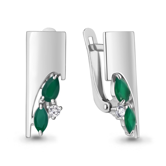 Серьги из серебра с фианитами