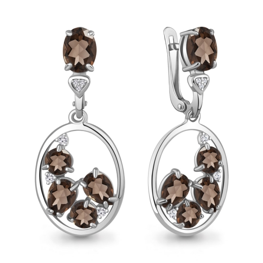Серьги из серебра с фианитами