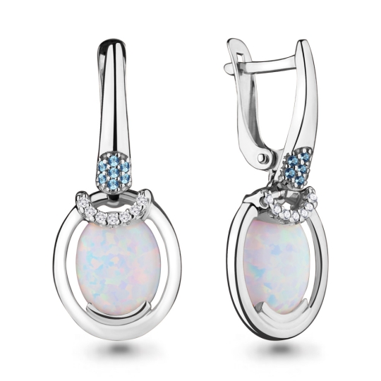 Серьги из серебра с фианитами