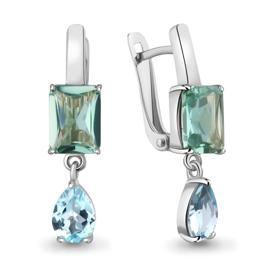 Серьги из серебра с фианитами