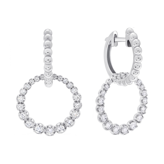 Серьги из серебра с фианитами